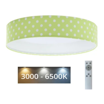 LED Dimmelhető mennyezeti lámpa SMART GALAXY KIDS LED/24W/230V 3000-6500K  pontok zöld/fehér + távirányító