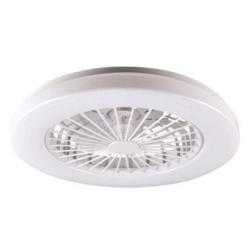 LED Dimmelhető mennyezeti lámpa ventilátorral LIBYA LED/48W/230V 3000-6500K fehér + távirányítás