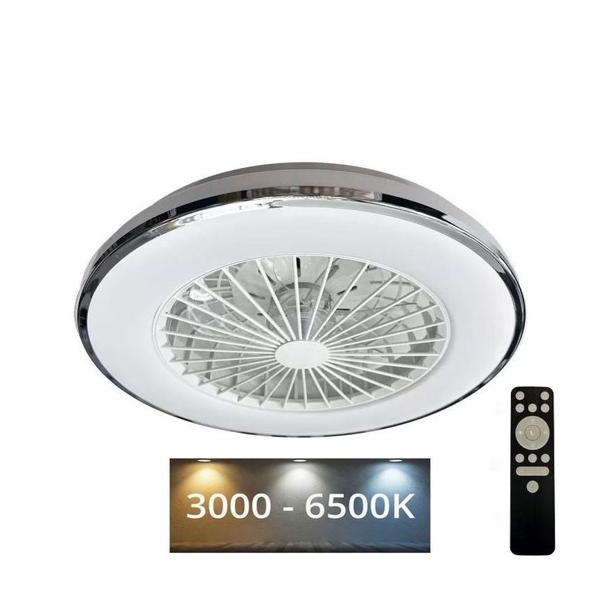 LED Dimmelhető mennyezeti lámpa ventilátorral OPAL LED/48W/230V 3000-6500K + távirányítás