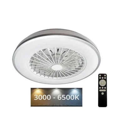 LED Dimmelhető mennyezeti lámpa ventilátorral OPAL LED/48W/230V 3000-6500K + távirányítás