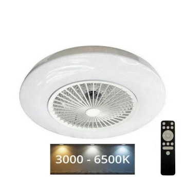 LED Dimmelhető mennyezeti lámpa ventilátorral OPAL LED/72W/230V 3000-6500K + távirányítás