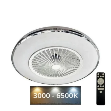 LED Dimmelhető mennyezeti lámpa ventilátorral OPAL LED/72W/230V 3000-6500K + távirányítás