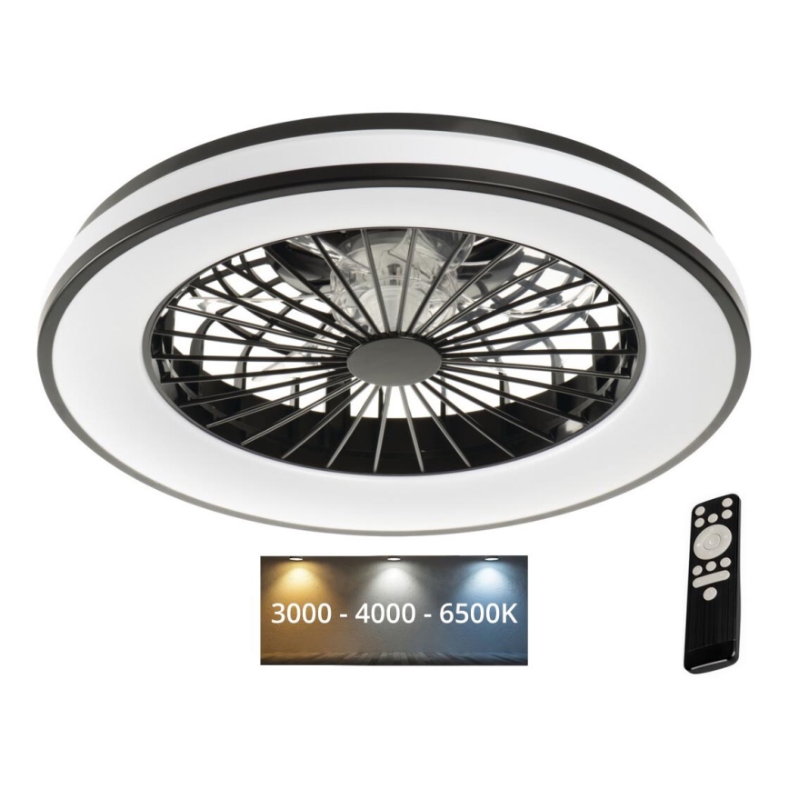 LED Dimmelhető mennyezeti lámpa ventilátorral PLAVE 48W/230V 3000/4000/6500K + távirányítás
