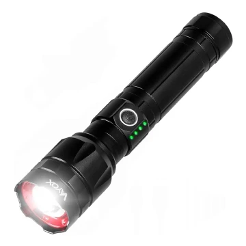 LED Dimmelhető rechargeable flashlight power bank funkcióval LED/30W/5V IPX5 1060 lm 12 h 5000 mAh