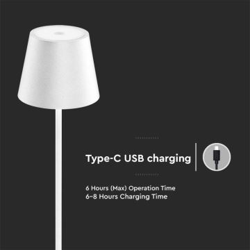 LED Dimmelhető újratölthető állólámpa 3in1 LED/4W/5V 4400 mAh 3000K IP54 fehér