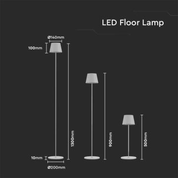 LED Dimmelhető újratölthető állólámpa 3in1 LED/4W/5V 4400 mAh 3000K IP54 fehér