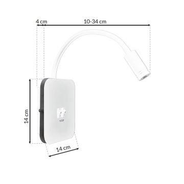 LED fali lámpa BASE 1xLED / 8W + 1xLED / 2W / 230V fehér