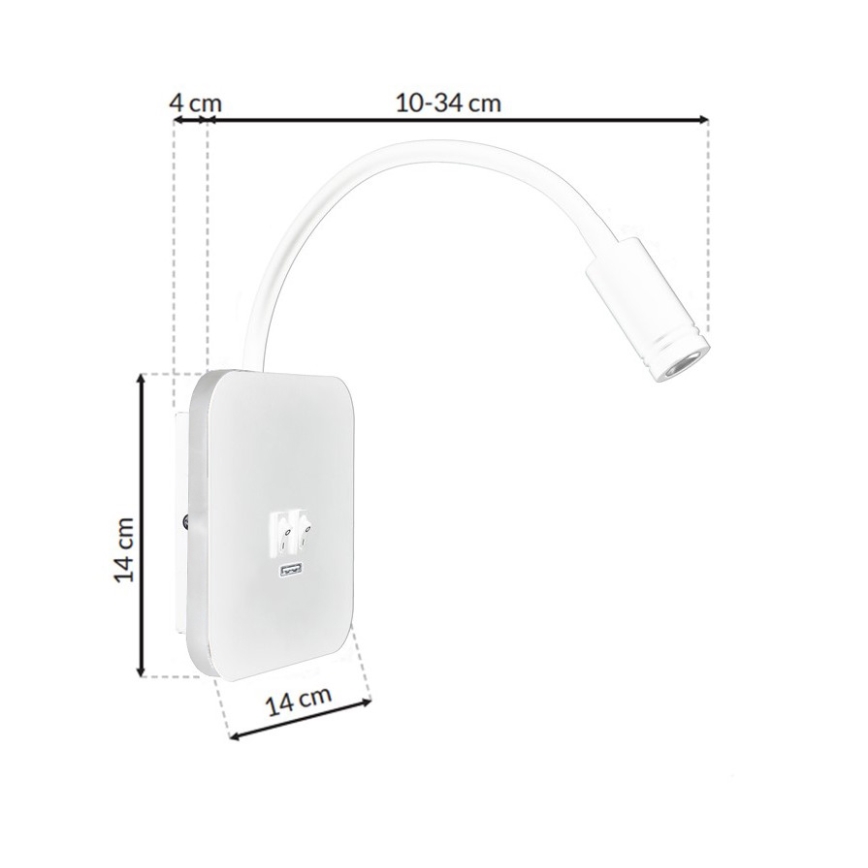 LED fali lámpa BASE 1xLED / 8W + 1xLED / 2W / 230V fehér