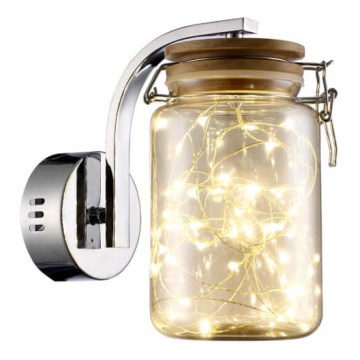 LED Fali lámpa JAR LED/5W/230V arany/fényes króm/fa