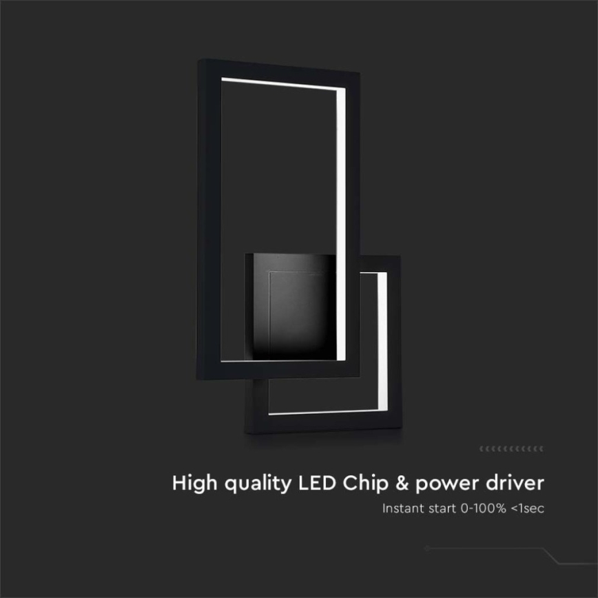 LED Fali lámpa LED/20W/230V 4000K fekete