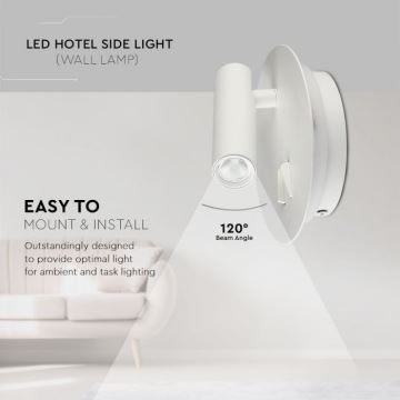 LED Fali lámpa LED/3W/230V + LED/6W/230V 3000K fehér