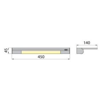 LED Fali lámpa polccal APERA T5 G5/8W/230V 45 cm