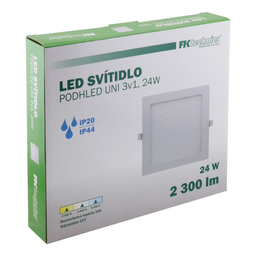 LED Fürdőszobai beépíthető lámpa LED/24W/230V 3000/4000/6000K IP44