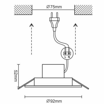 LED Fürdőszobai beépíthető lámpa LED/7W/230V 4000K bézs IP44