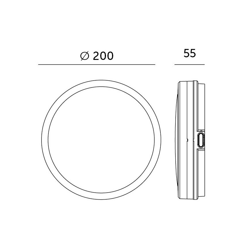 LED Fürdőszobai mennyezeti lámpa érzékelővel LED/12W/230V 3000/4000/6500K IP65 átm. 20 cm fekete + távirányítás