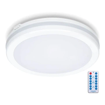 LED Fürdőszobai mennyezeti lámpa érzékelővel LED/18W/230V 3000/4000/6500K IP65 átm. 30 cm fehér + távirányítás