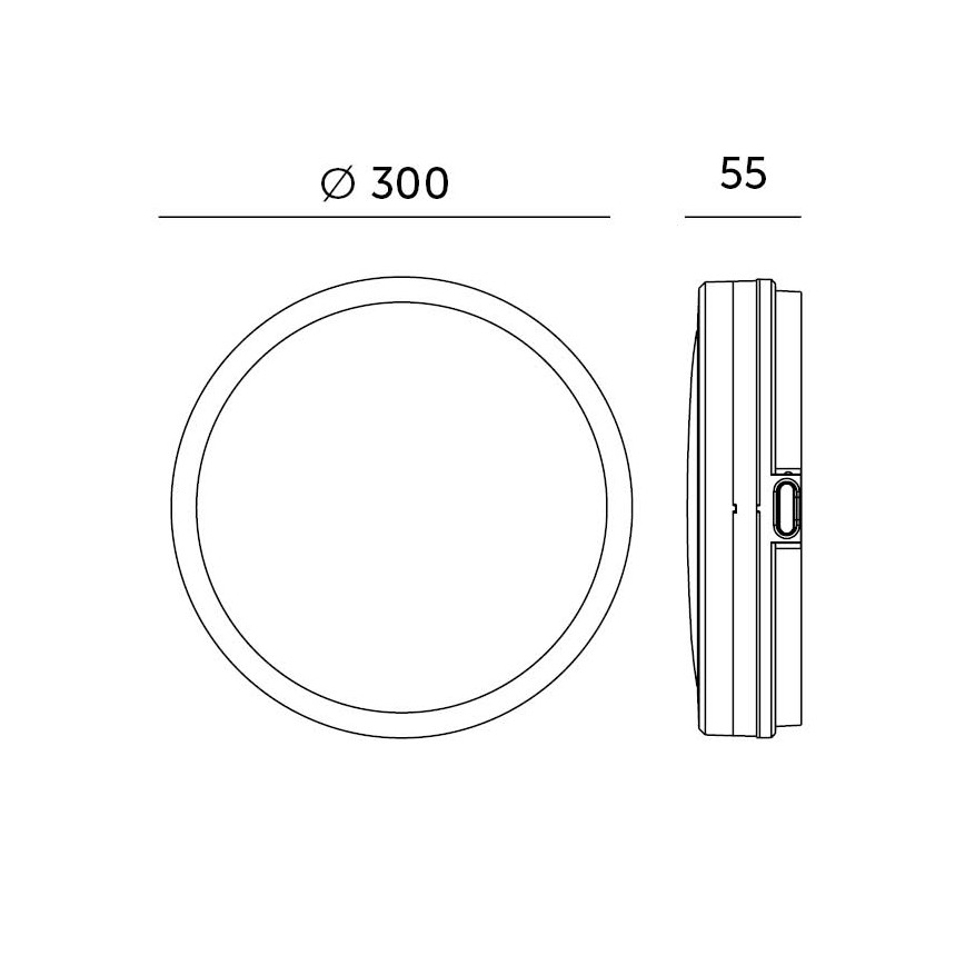 LED Fürdőszobai mennyezeti lámpa érzékelővel LED/18W/230V 3000/4000/6500K IP65 átm. 30 cm fekete + távirányítás