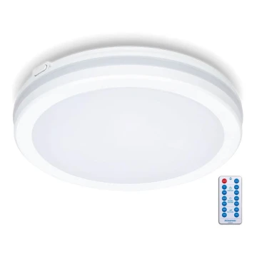 LED Fürdőszobai mennyezeti lámpa érzékelővel LED/24W/230V 3000/4000/6500K IP65 átm. 30 cm fehér + távirányítás