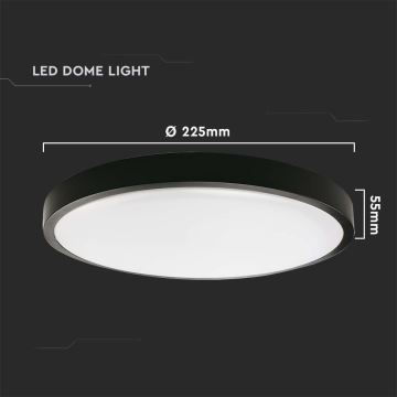 LED Fürdőszobai mennyezeti lámpa LED/18W/230V 6500K IP44 fekete