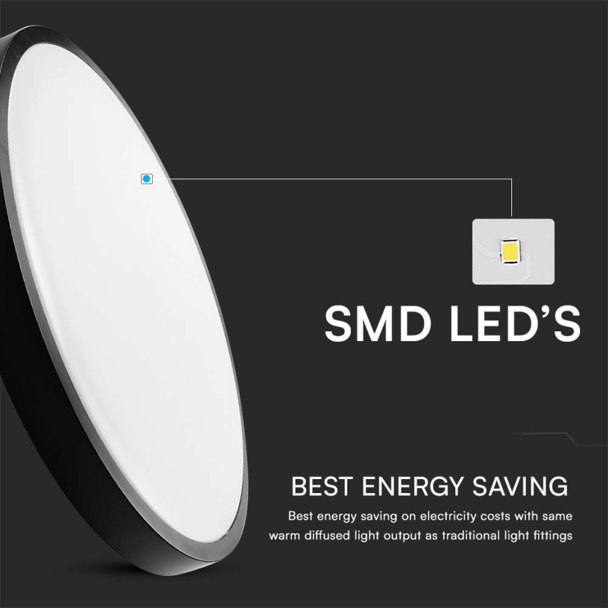 LED Fürdőszobai mennyezeti lámpa LED/24W/230V 4000K IP44 fekete