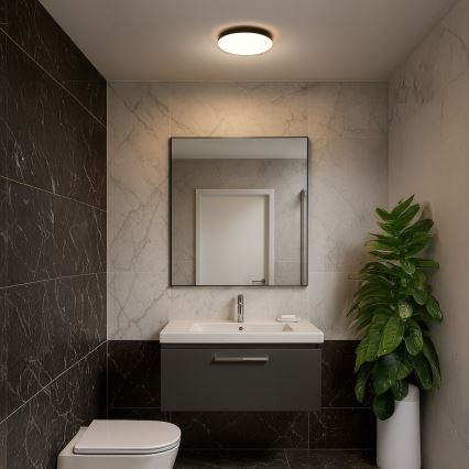 LED Fürdőszobai mennyezeti lámpa MAYA LED/15W/230V átm. 33 cm IP44 fekete