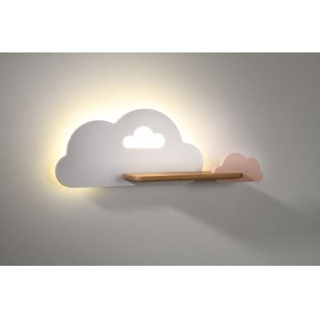 LED Gyerek fali lámpa polccal  CLOUD LED/5W/230V fehér/rózsaszín