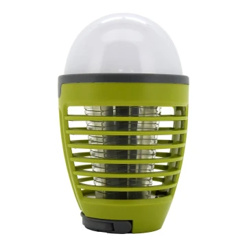 LED Hordozható újratölthető lámpa rovarcsapdával LED/2W/3,7V 1800 mAh IPX4 zöld