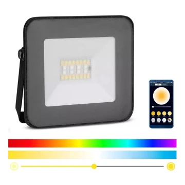 LED Intelligens dimmelhető RGB reflektor LED/20W/230V IP65 fekete