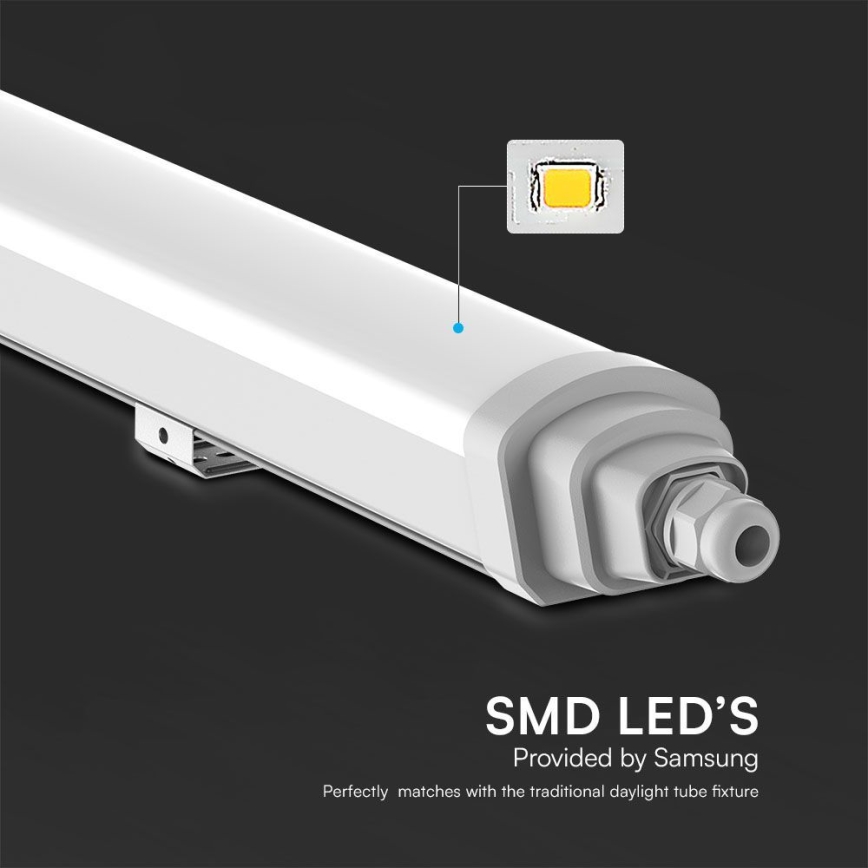 LED ipari fénycsöves világítás SAMSUNG CHIP LED/18W/230V 4000K IP65 60 cm