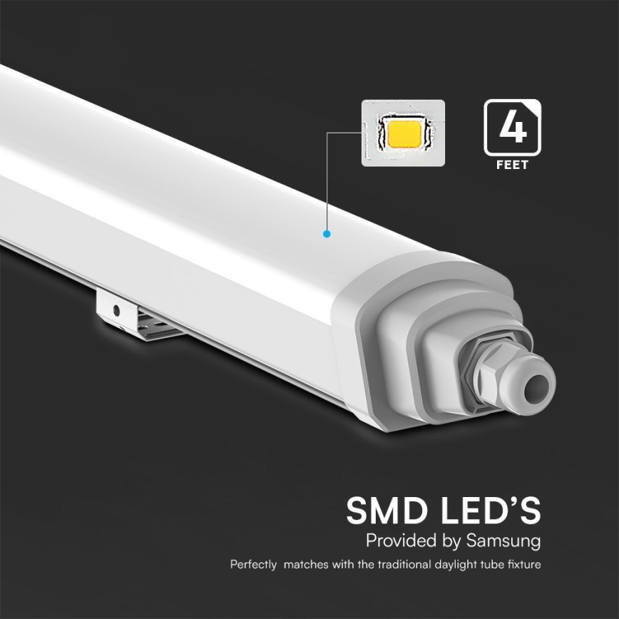 LED ipari fénycsöves világítás SAMSUNG CHIP LED/36W/230V 6500K IP65 120 cm