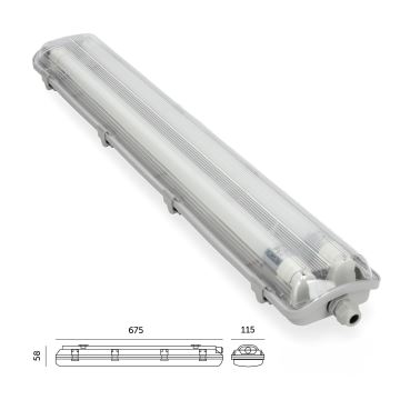 LED ipari fénycsöves világítás T8 2xG13/9W/230V 4000K IP65 67,5 cm