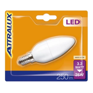 LED Izzó B35 E14/3,2W/230V 2700K - Attralux