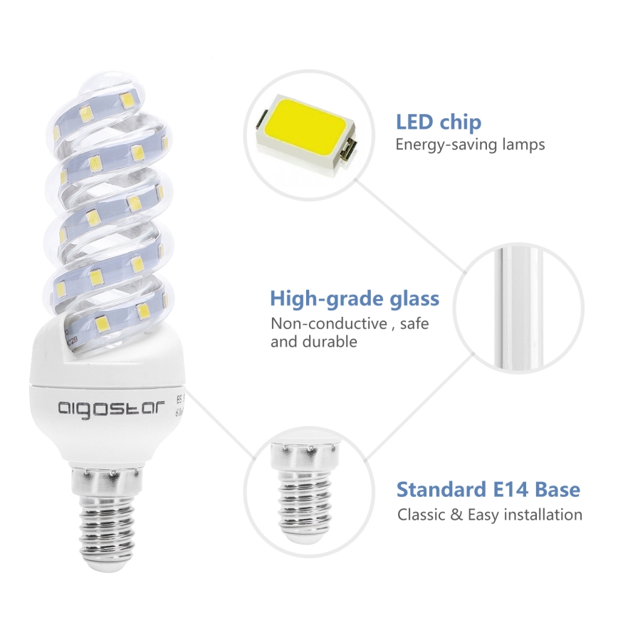 LED Izzó E14/7W/230V 6500K - Aigostar