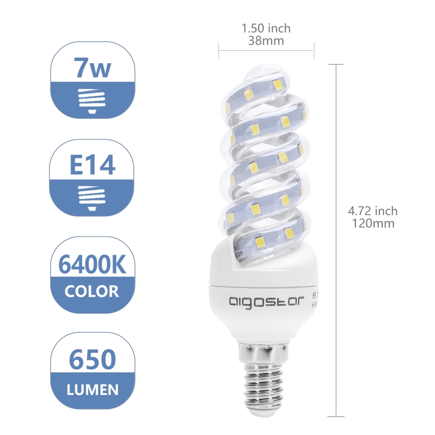 LED Izzó E14/7W/230V 6500K - Aigostar