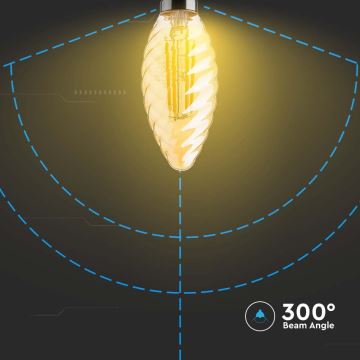 LED Izzó FILAMENT AMBER E14/4W/230V 2200K