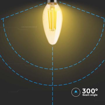 LED Izzó FILAMENT AMBER E14/4W/230V 2200K