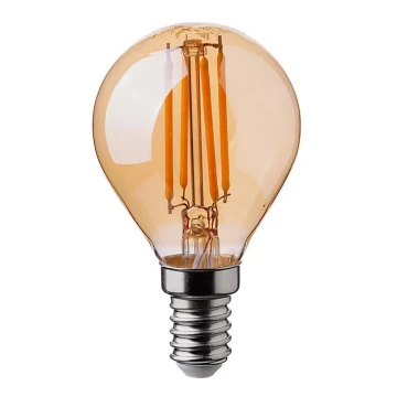 LED Izzó FILAMENT AMBER P45 E14/4W/230V 2200K