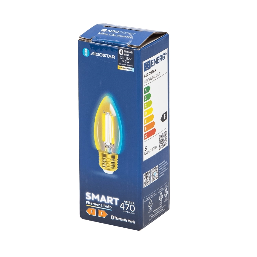 LED Izzó FILAMENT C35 E27/4,5W/230V 2700-6500K - Aigostar