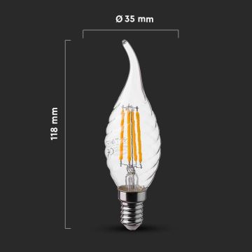 LED Izzó FILAMENT E14/4W/230V 4000K