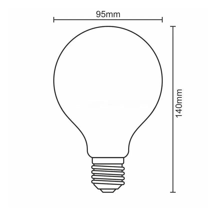 LED Izzó WHITE FILAMENT G95 E27/13W/230V 3000K