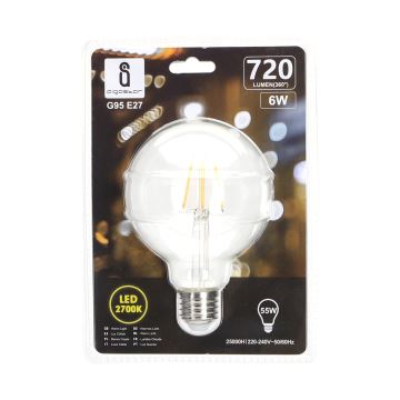 LED Izzó FILAMENT G95 E27/6W/230V 2700K - Aigostar