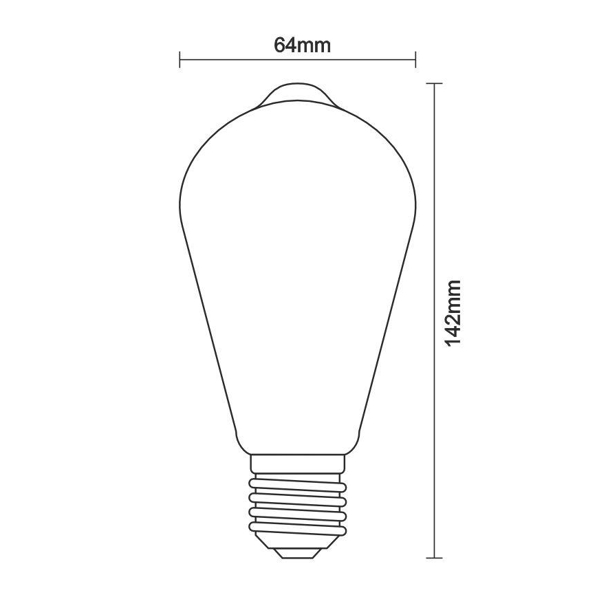 LED Izzó FILAMENT ST64 E27/12W/230V 3000K