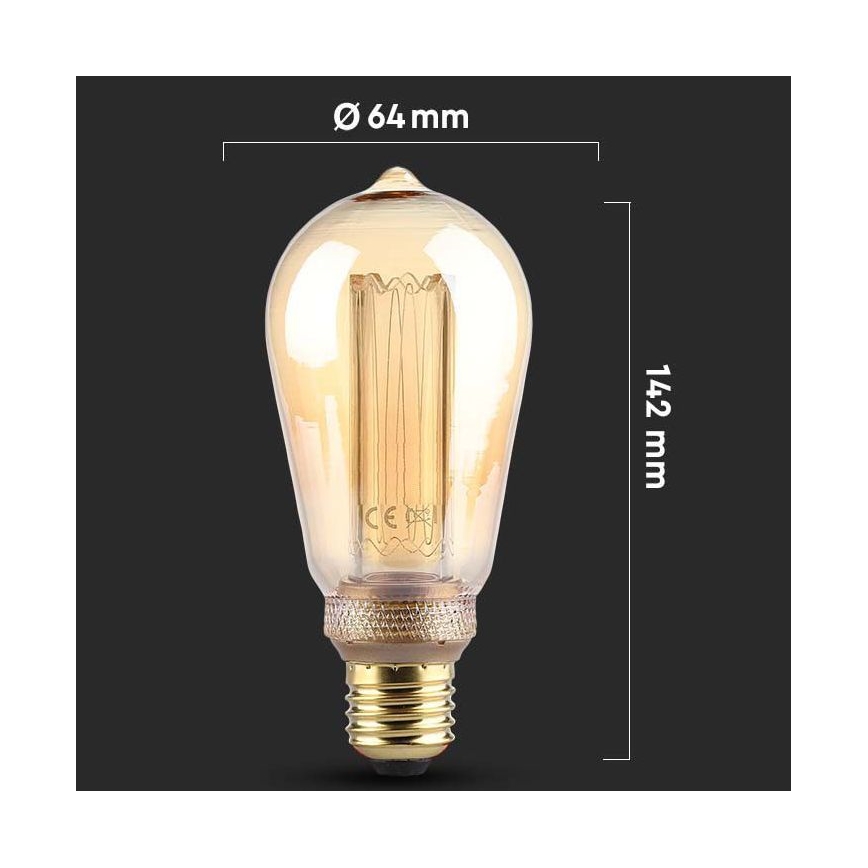 LED Izzó FILAMENT ST64 E27/4W/230V 1800K Art Edition