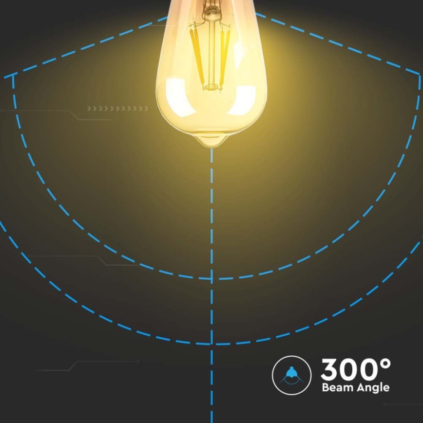 LED Izzó FILAMENT ST64 E27/4W/230V 2200K