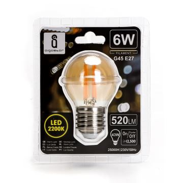 LED Izzó G45 E27/6W/230V 2200K - Aigostar
