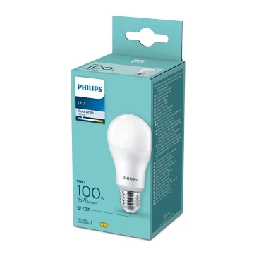 LED Izzó Philips A60 E27/13W/230V 4000K