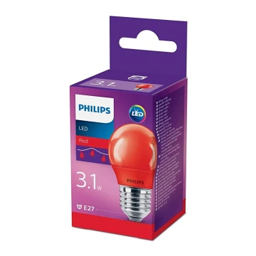 LED Izzó Philips E27/3,1W/230V piros
