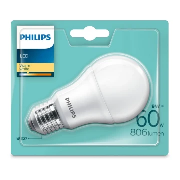 LED Izzó Philips E27/9W/230V 2700K
