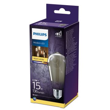 LED Izzó SMOKY VINTAGE Philips ST64 E27/2,3W/230V 2700K