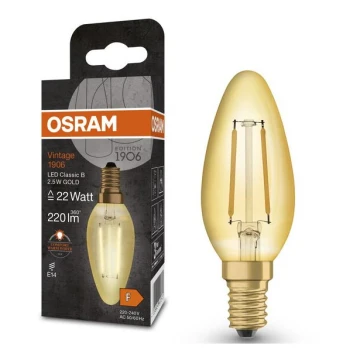 LED Izzó VINTAGE E14/2,5W/230V 2400K - Osram